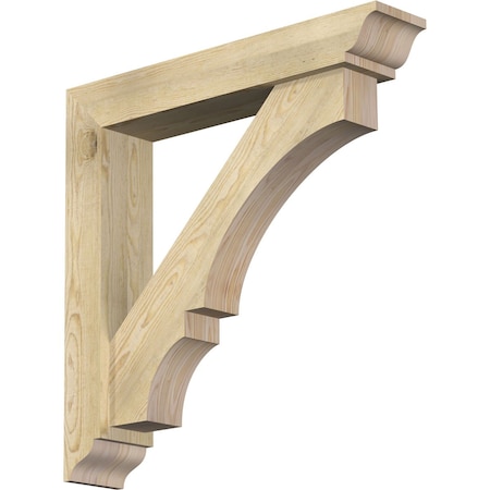 Ekena Millwork Balboa Traditional Rough Sawn Bracket w/ Offset Brace, Douglas Fir, 6"W x 32"D x 32"H BKT0604X32X32BOA01RDF